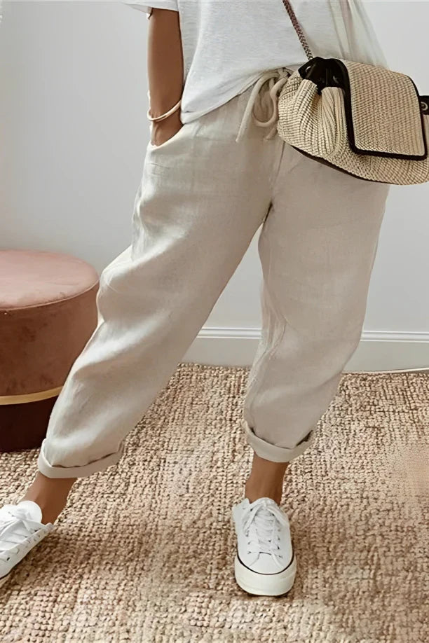 Bequeme Damenhose – lässiger Schnitt, 100% Baumwolle, für den Alltag 0