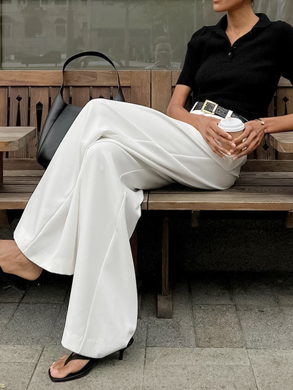 Bequeme Damenstoffhose – weit geschnitten, pflegeleicht, für Freizeit und Büro 2