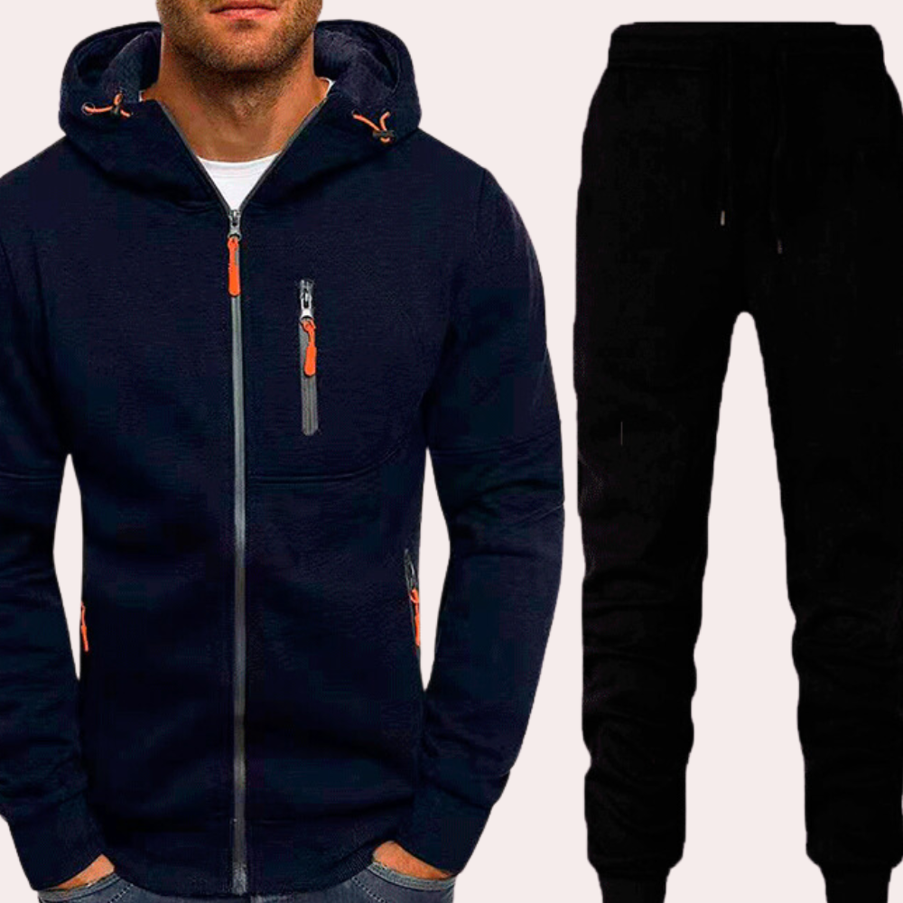 Bequeme Herren-Hoodie-Set – lässiger Schnitt, Baumwollmischung, für den Alltag 2