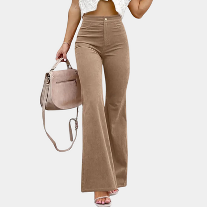 Bequeme & stilvolle Damenhose – weit geschnitten, Cord, für den Sommer 0