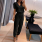 Bequemes Damen Set – Twin Set mit Bluse und Hose, elastischer Bund, hochwertiges Polyester, für jeden Anlass 3