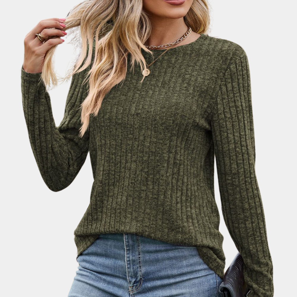 Bequemes Damen T-Shirt – gerippt, hochwertige Baumwolle, ideal für Frühling und Sommer 1