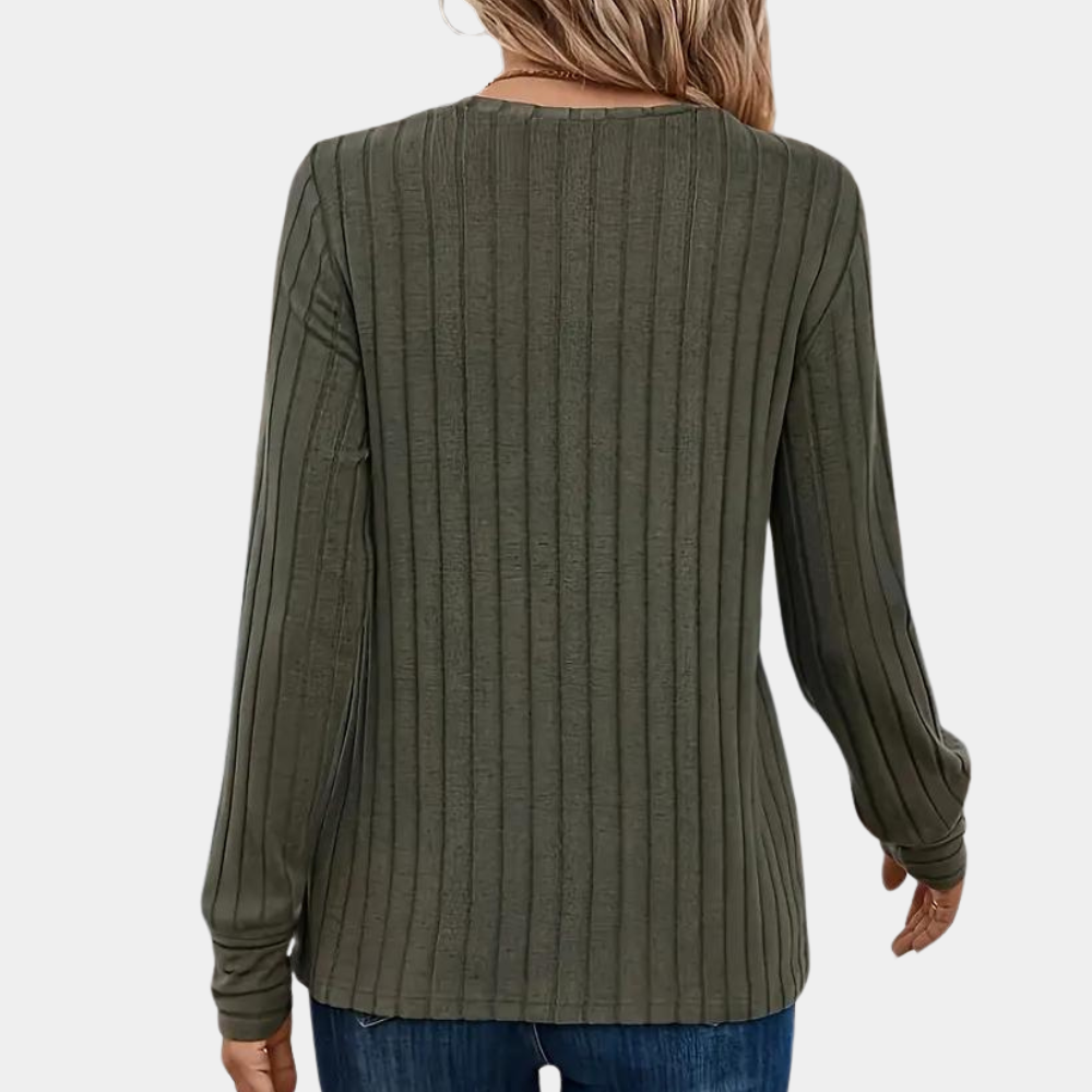 Bequemes Damen T-Shirt – gerippt, hochwertige Baumwolle, ideal für Frühling und Sommer 5