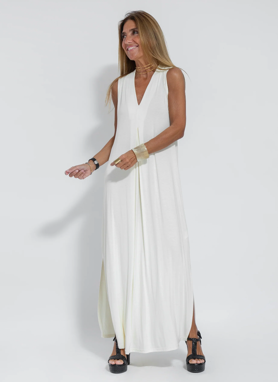 Elegant Women's Maxi Dress Set with Fluid Jacket for Formal and Casual Occasions, Soft Lightweight Fabric, Long Length-1
