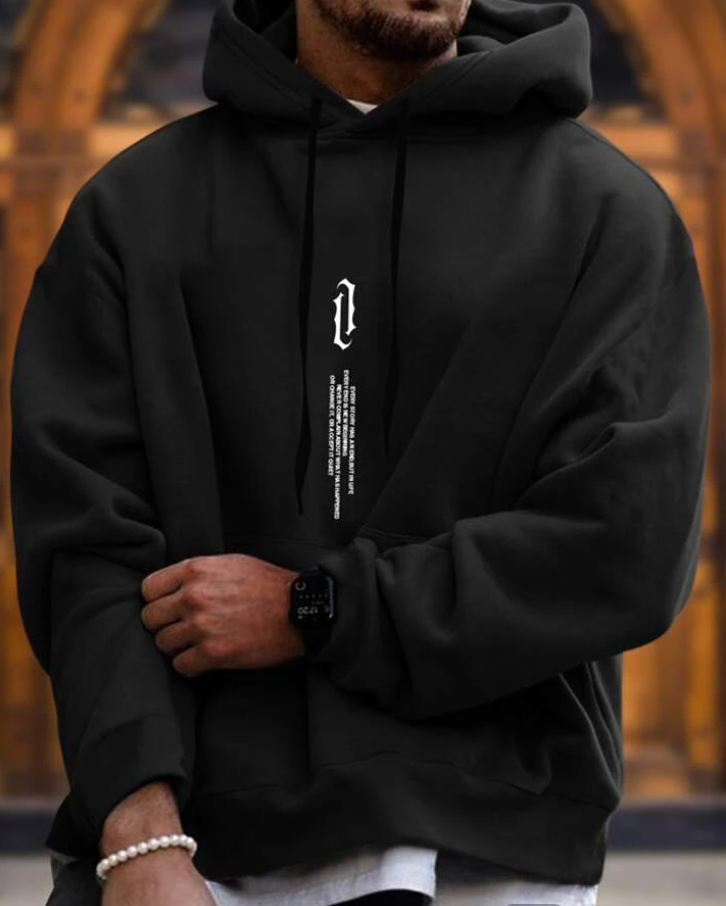 Cozy Oversized Men’s Hoodie - Relaxed Cut, Cotton Blend