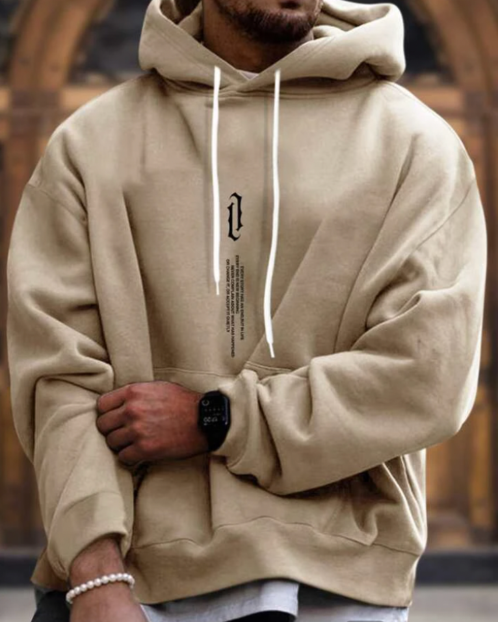 Cozy Oversized Men’s Hoodie - Relaxed Cut, Cotton Blend