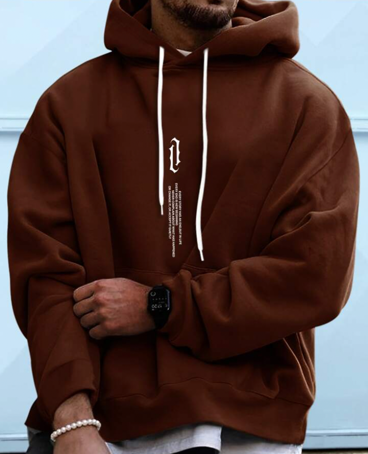 Cozy Oversized Men’s Hoodie - Relaxed Cut, Cotton Blend