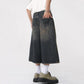 Black Oversized Bermuda Jorts for Men, Baggy Style Above the Knee, 100% Cotton Urban Streetwear Shorts-6