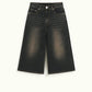Black Oversized Bermuda Jorts for Men, Baggy Style Above the Knee, 100% Cotton Urban Streetwear Shorts-2