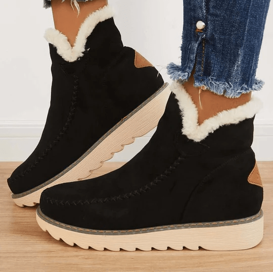 Women’s Insulating Winter Boots - Ankle Suede, Fleece Lined