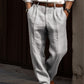 Breathable men's pleated linen trousers – classic design, linen-cotton blend, for casual and formal occasions 1