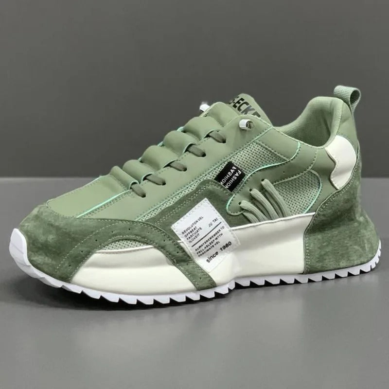 Breathable men's sneakers – lace-up design, double air cushioning, for everyday wear 0
