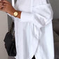Breathable women's blouse – classic white cotton, for work or casual outings 1