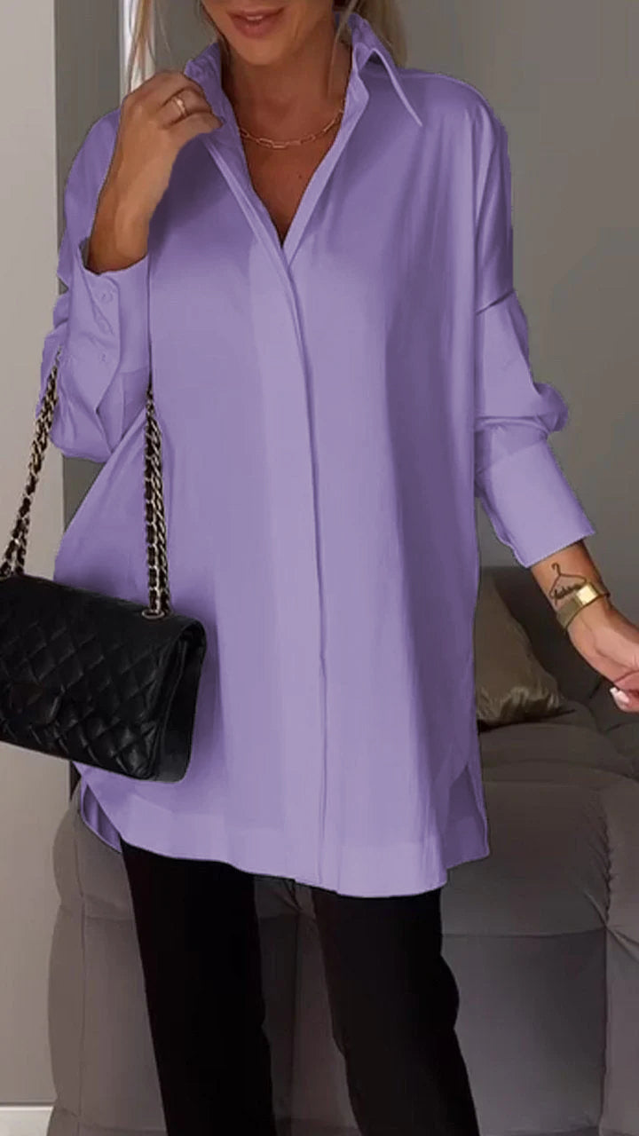 Breathable women's blouse – classic white cotton, for work or casual outings 3
