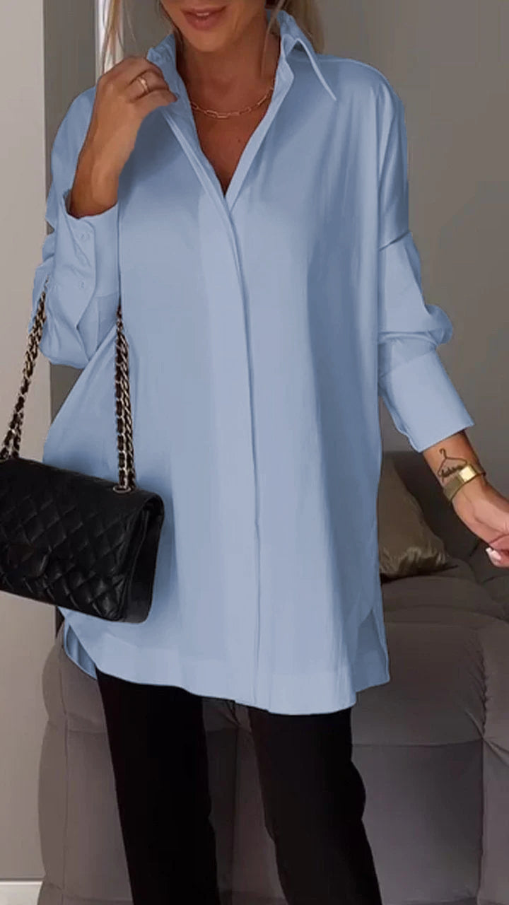 Breathable women's blouse – classic white cotton, for work or casual outings 4