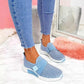 Breathable women's slip-on sneakers – adjustable strap, mesh, for casual wear 5