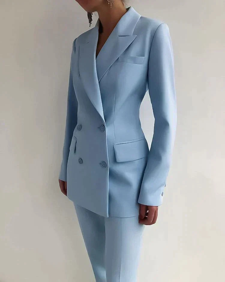 Breathable women's suit – tailored blazer and pant set, premium polyester, for professional and formal occasions 1