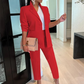 Breathable women's suit – tailored pant set, high-quality fabric, for office wear 2