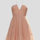 tiered pettiskirt, long-stitching details, spring/summer wear – Plush women's v-neck dress