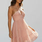 tiered pettiskirt, long-stitching details, spring/summer wear – Plush women's v-neck dress