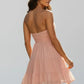 tiered pettiskirt, long-stitching details, spring/summer wear – Plush women's v-neck dress
