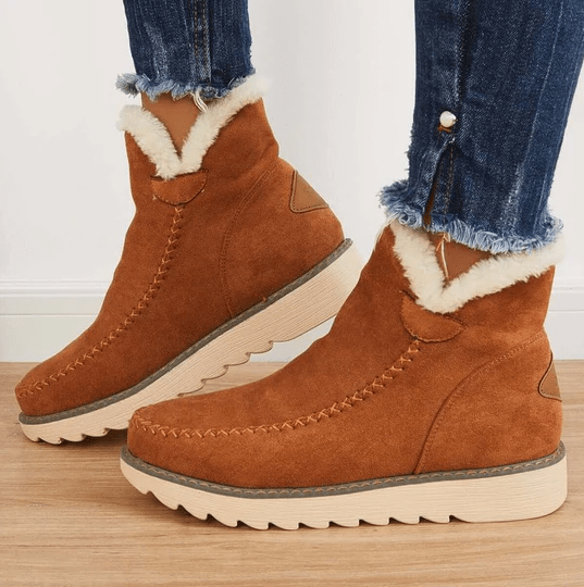 Women’s Insulating Winter Boots - Ankle Suede, Fleece Lined