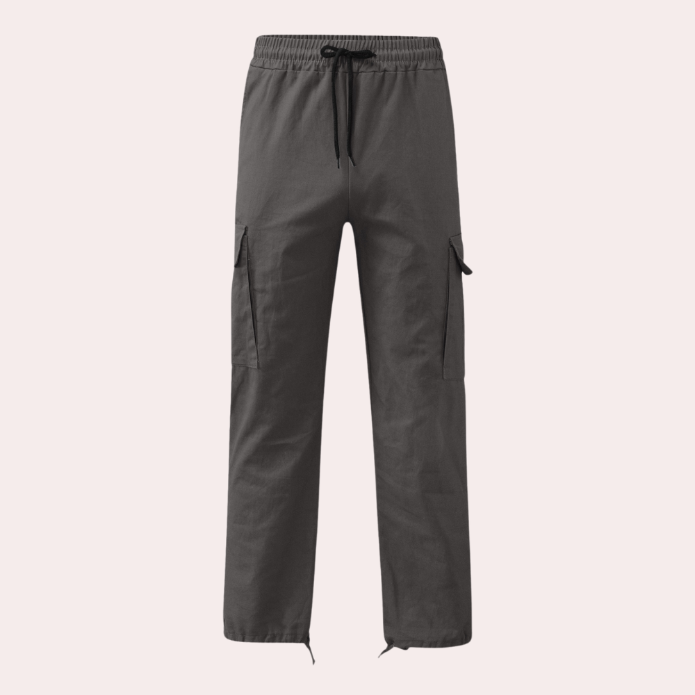 Men's Cargo Pants with Practical Pockets, Comfortable Fit, Available in Black and Khaki-2