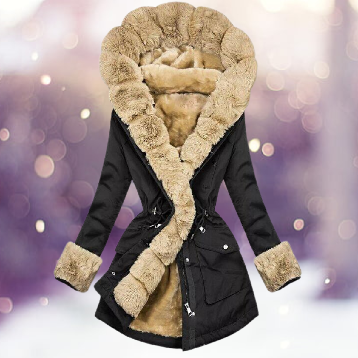 Cozy Warm Women’s Parka - Long Tailored Faux Fur Winter