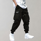 Relaxed Fit Black Cargo Pants for Men, Breathable and Flexible Casual Trousers with Functional Pockets-6