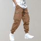 Relaxed Fit Black Cargo Pants for Men, Breathable and Flexible Casual Trousers with Functional Pockets-1