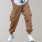 Relaxed Fit Black Cargo Pants for Men, Breathable and Flexible Casual Trousers with Functional Pockets-2