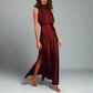 Variant image for Elegant Women's Maxi Dress with Bare Back and Side Slot, Full-Length Silk Formal Dress for Special Occasions-7