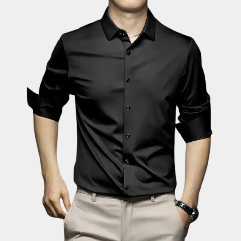 Variant image for Classic Men's Dress Shirt in Polyester and Elastane, Thermo-Isolating, Comfortable Fit for Fall and Winter, Available in Multiple Colors-1