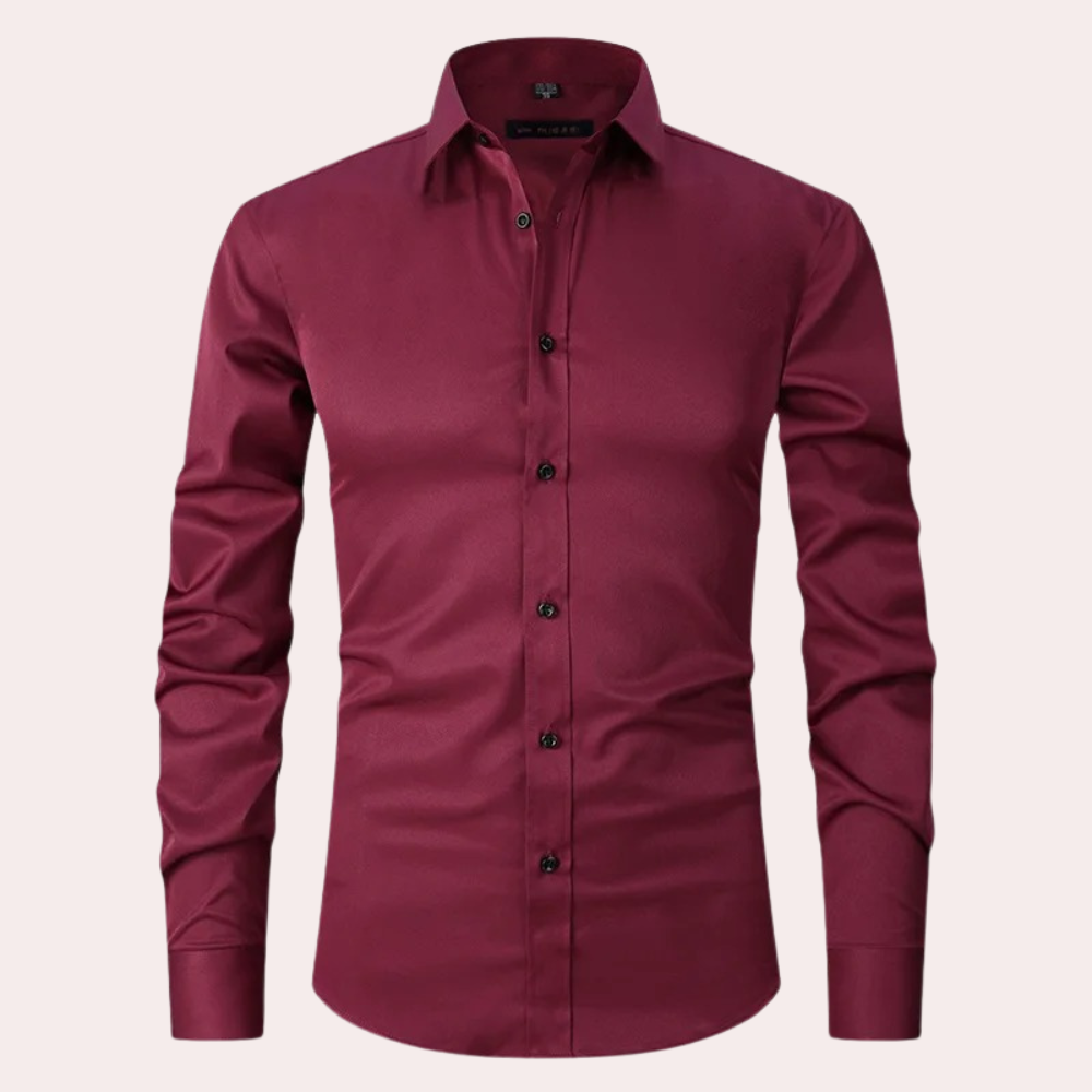 Variant image for Men's Stretch Dress Shirt, Breathable Wrinkle-Resistant Fabric, Moisture-Wicking, Regular Fit, Multiple Colors Available-1