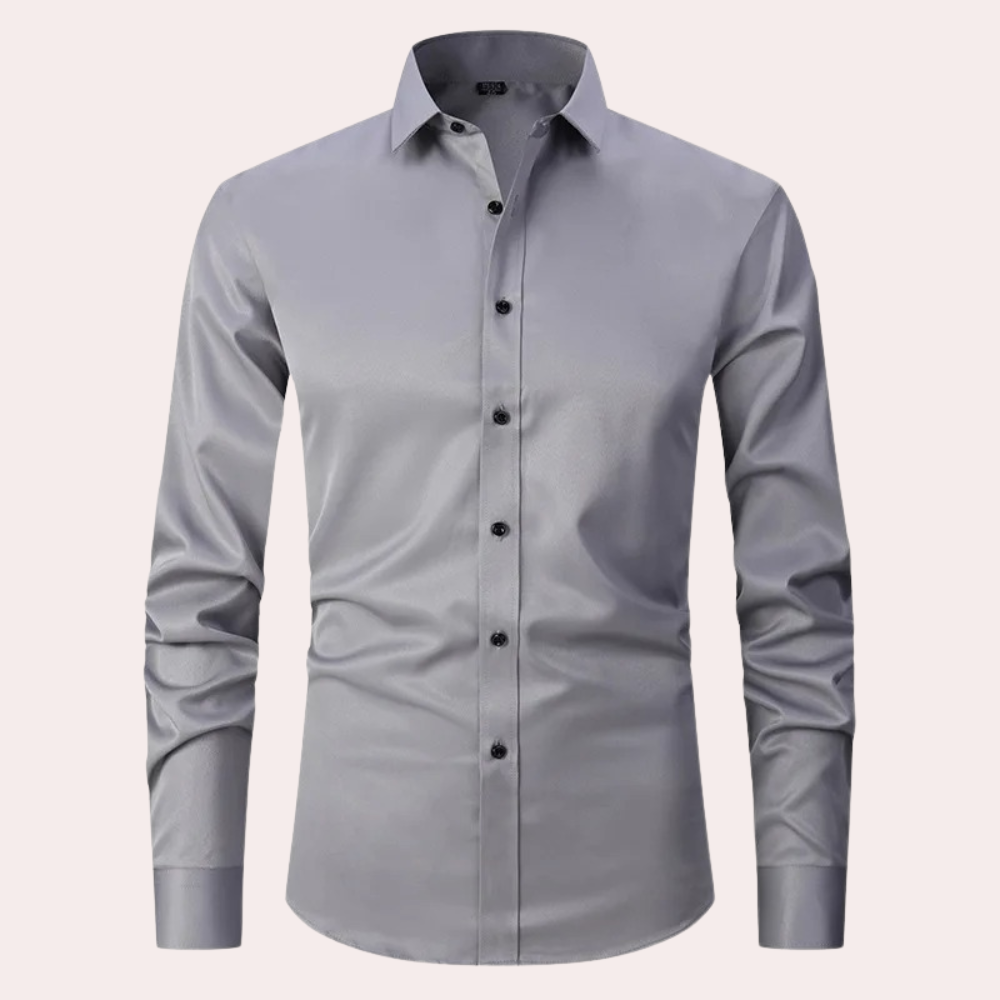Variant image for Men's Stretch Dress Shirt, Breathable Wrinkle-Resistant Fabric, Moisture-Wicking, Regular Fit, Multiple Colors Available-7