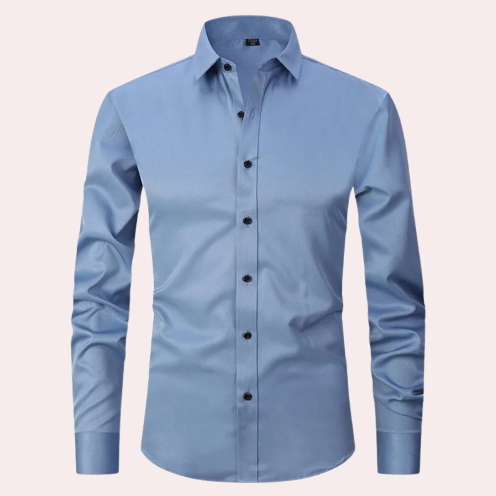 Men's Stretch Dress Shirt, Breathable Wrinkle-Resistant Fabric, Moisture-Wicking, Regular Fit, Multiple Colors Available-3