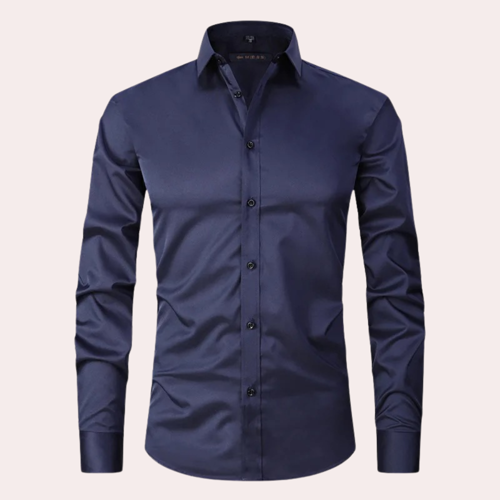 Variant image for Men's Stretch Dress Shirt, Breathable Wrinkle-Resistant Fabric, Moisture-Wicking, Regular Fit, Multiple Colors Available-25
