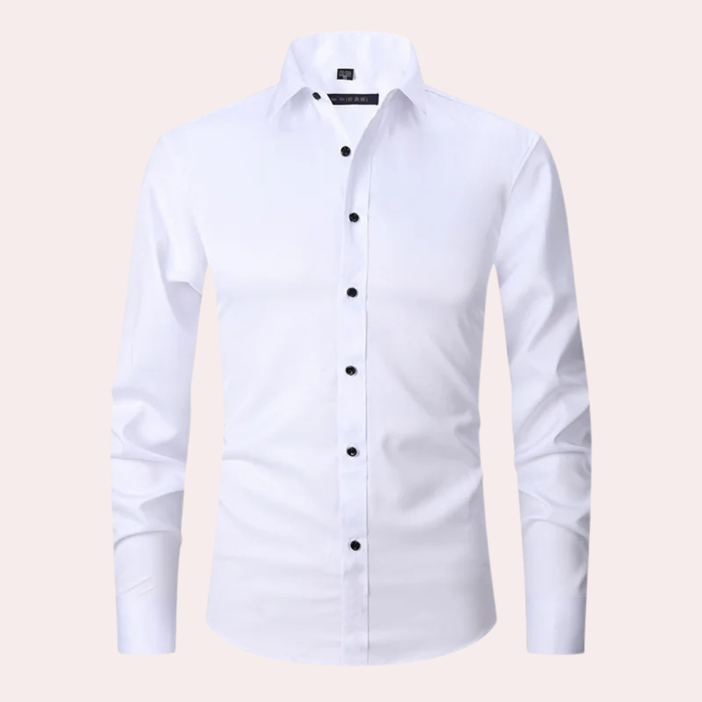 Variant image for Men's Stretch Dress Shirt, Breathable Wrinkle-Resistant Fabric, Moisture-Wicking, Regular Fit, Multiple Colors Available-31