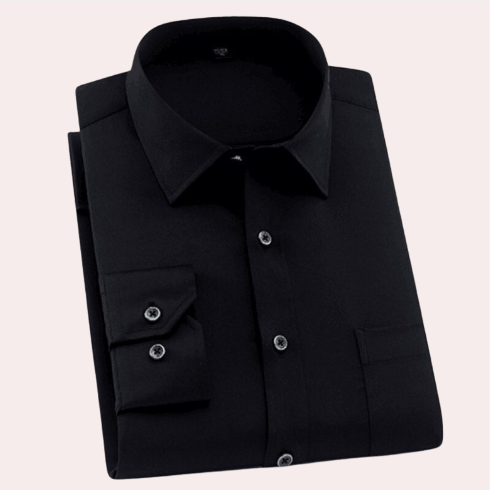 Variant image for Classic Men's Dress Shirt, Tailored Fit Stretch Fabric, Non-Iron, Breathable, Elegant Design, Narrow Sleeves, Various Colors-31