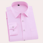 Classic Men's Dress Shirt, Tailored Fit Stretch Fabric, Non-Iron, Breathable, Elegant Design, Narrow Sleeves, Various Colors-1