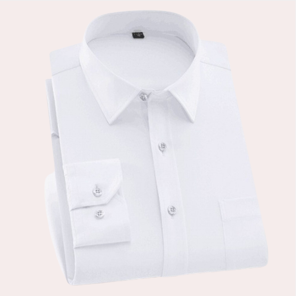 Variant image for Classic Men's Dress Shirt, Tailored Fit Stretch Fabric, Non-Iron, Breathable, Elegant Design, Narrow Sleeves, Various Colors-7
