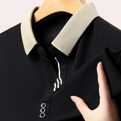 Variant image for Men's Long Sleeve Polo Shirt, Comfortable Polyester Fabric, Classic Collar, Versatile Colors, Regular Fit-1