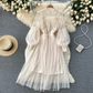 Variant image for Elegant Floral Midi Dress for Women with Lantern Sleeves and Upright Collar - Perfect for Summer Parties and Special Occasions-11