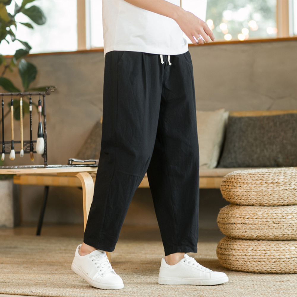 Breathable Loose Fit Men's Joggers, Stylish Cotton Athletic Pants for Sports and Casual Wear-4