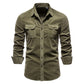 Men's Ribbed Velvet Shirt, Comfortable Relaxed Fit, Versatile Style for Casual or Formal Wear-3