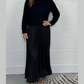 Plush Flowy Women’s Sweater Skirt Kit - Pleated Maxi, Satin