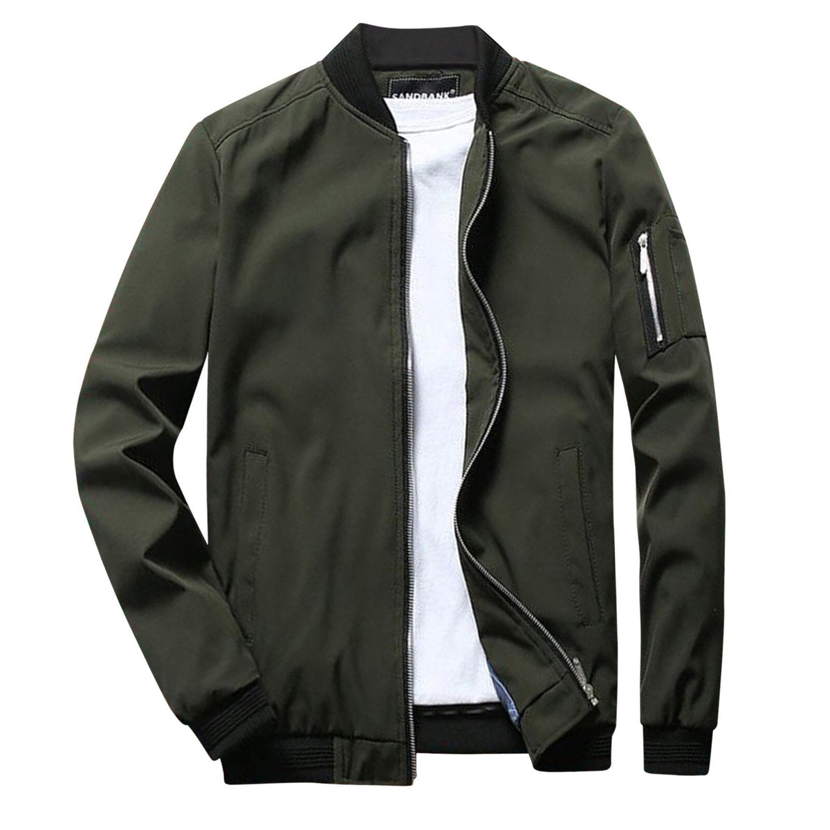 Light Mens Bomber Jacket - Waist Length, Cotton Blend