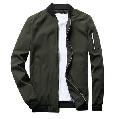 Light Mens Bomber Jacket - Waist Length, Cotton Blend