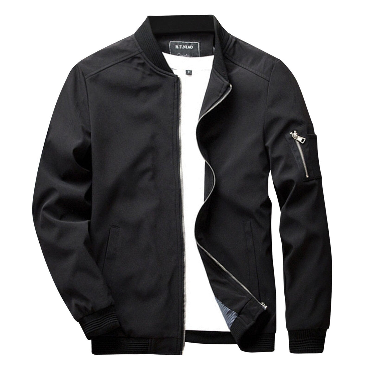 Light Mens Bomber Jacket - Waist Length, Cotton Blend