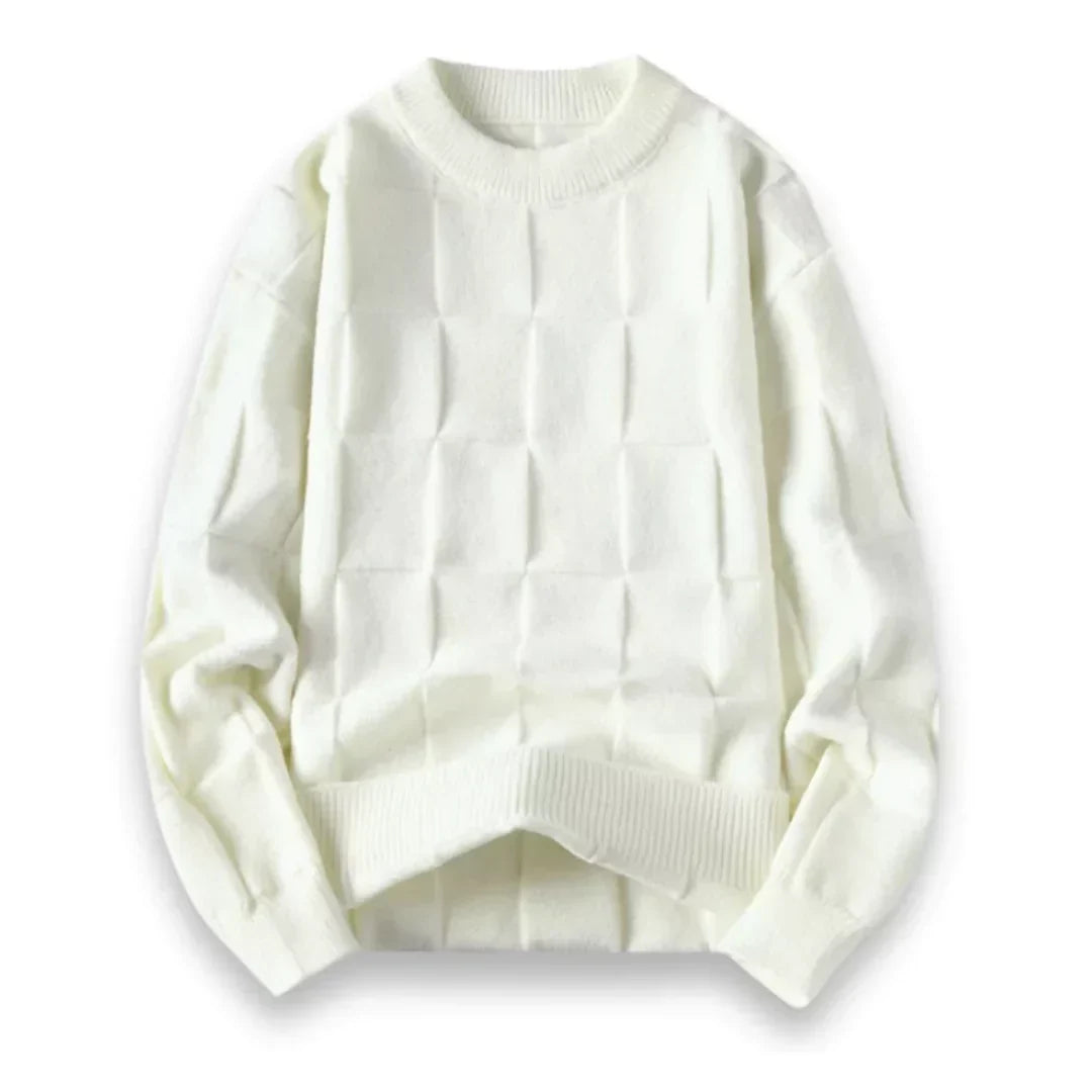 Plush Timeless Men's Sweater - Crewneck, Cotton, Office Wear